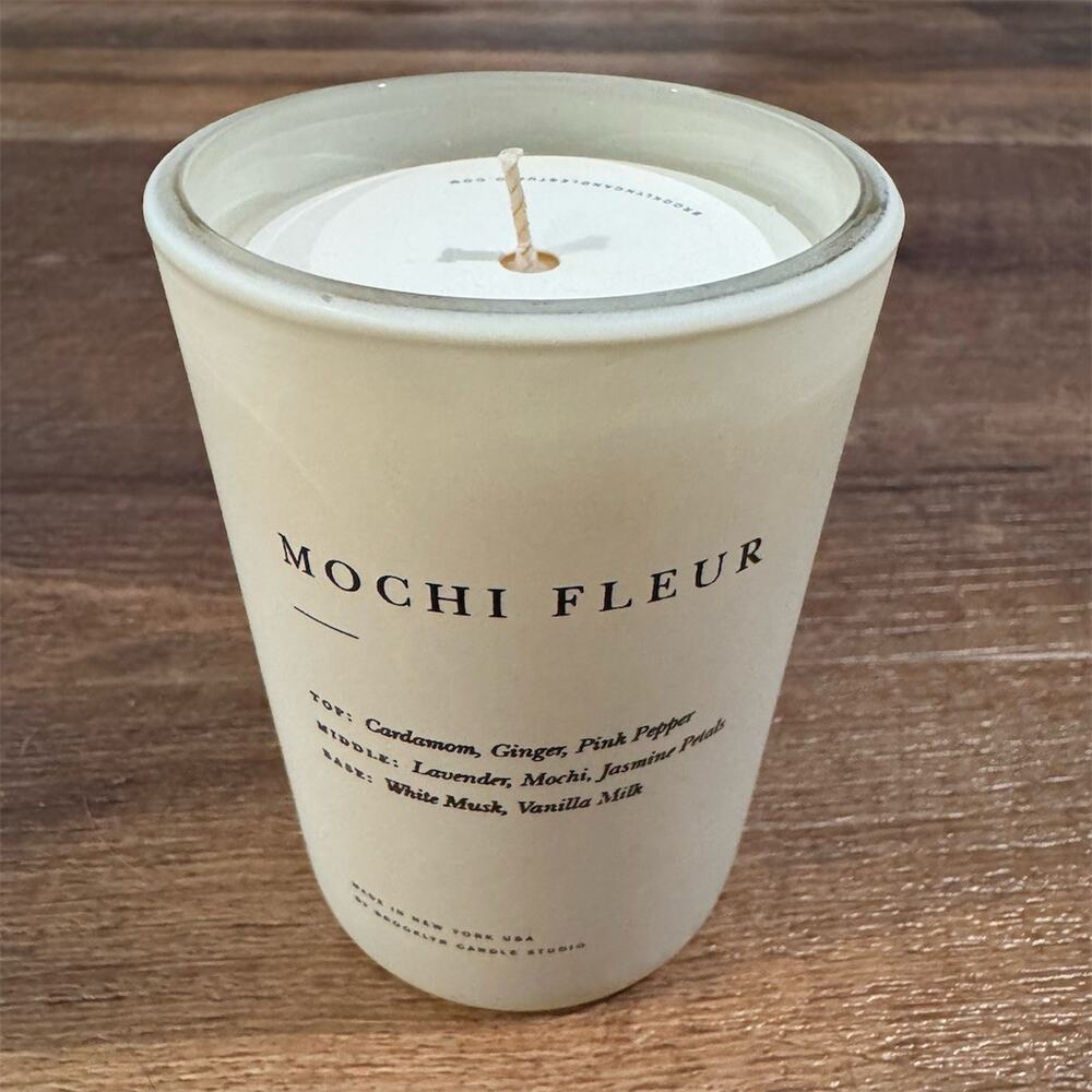 NEW Brooklyn Candle Studio Mochi Fleur Scented Candle Frosted Glass Jar Ltd Ed
